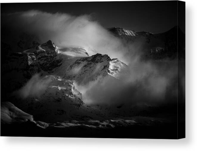 Lyskamm Canvas Print featuring the photograph Monte Rosa Group by Alessandro Traverso