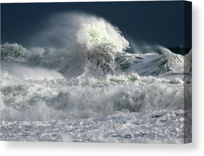 Water Canvas Print featuring the photograph Moody Ocean by Stelios Kleanthous