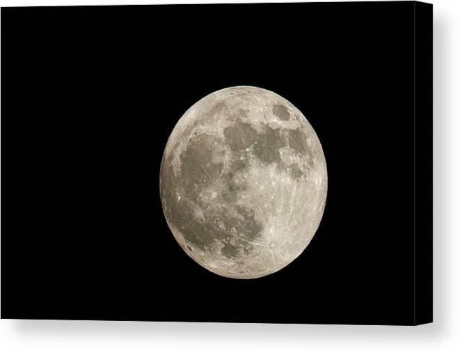 Tranquility Canvas Print featuring the photograph Moon In Black Sky by Weeping Willow Photography