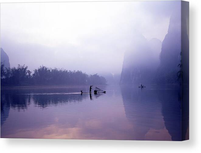 Chinese Culture Canvas Print featuring the photograph Morning Fishing by Jameslee999