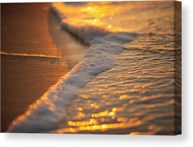 Surf Canvas Print featuring the photograph Morning Shoreline by Tom Gresham