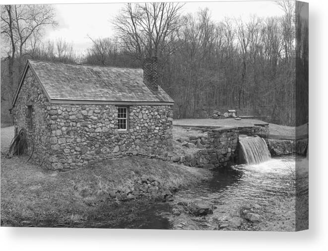 Waterloo Village Canvas Print featuring the photograph Morris Canal Lock House - Waterloo Village by Christopher Lotito