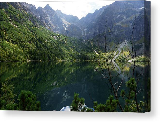 Tranquility Canvas Print featuring the photograph Morskie Oko Lake, Tatra Np. Poland by Chlaus Lotscher