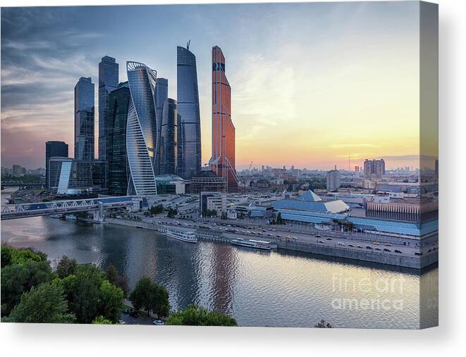 Outdoors Canvas Print featuring the photograph Moscow International Business Center by Sergey Alimov