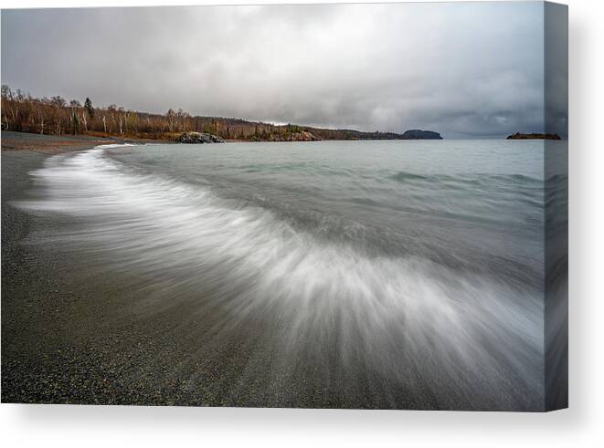 Black Beach Park Canvas Print featuring the photograph Motion by Brad Bellisle