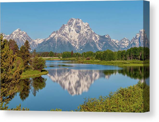 Mount Moran Canvas Print featuring the photograph Mount Moran on Snake River Landscape by Brian Harig
