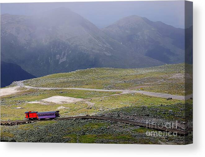 Mount Canvas Print featuring the photograph Mount Washington Cog Railway by Olivier Le Queinec