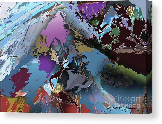 Abstract Canvas Print featuring the digital art Mountain Majesty by Jacqueline Shuler