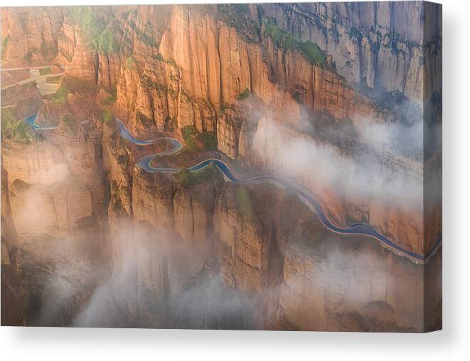 Road Canvas Print featuring the photograph Mountain Road by Simoon