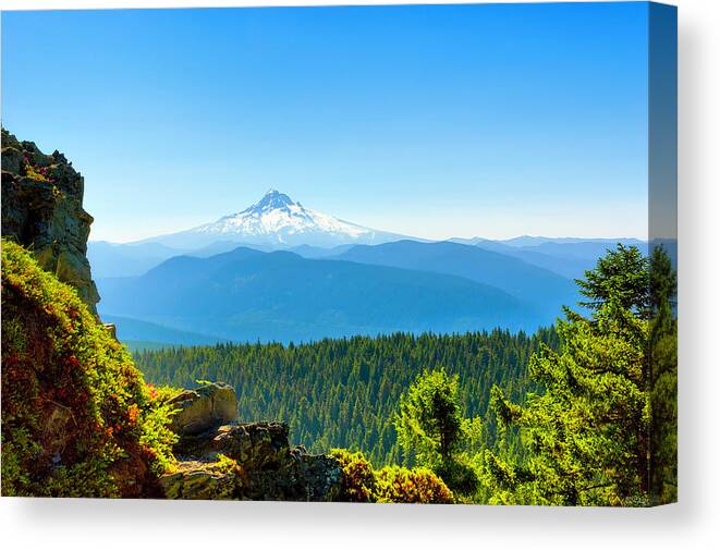 Deebrowningphotography.com Canvas Print featuring the photograph Mt Hood Seen From Beyond by Dee Browning