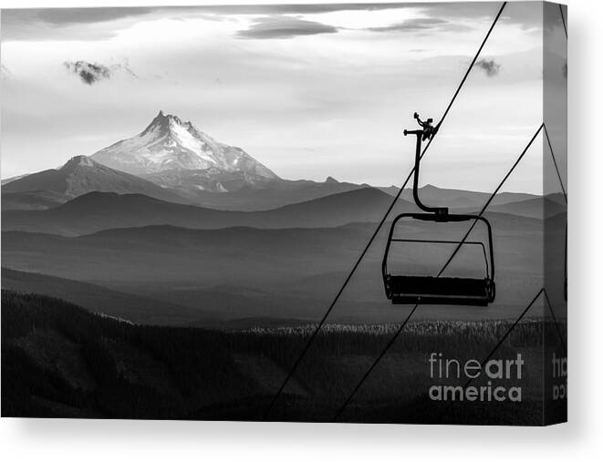 Chairlift Canvas Print featuring the photograph Mt Jefferson Chairlift by Alex J Baker