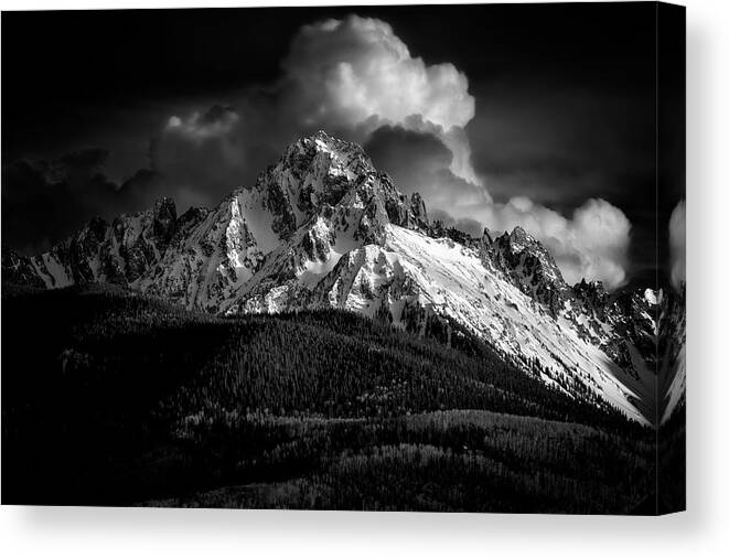 Ouray Canvas Print featuring the photograph Mt Sneffels Drama by Angela Moyer