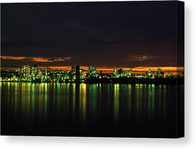 Corporate Business Canvas Print featuring the photograph Mumbai At Night by Ooyoo