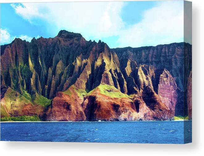 Fred Larson Canvas Print featuring the photograph Na Pali Coast Kauai Heaven on Earth by Fred Larson