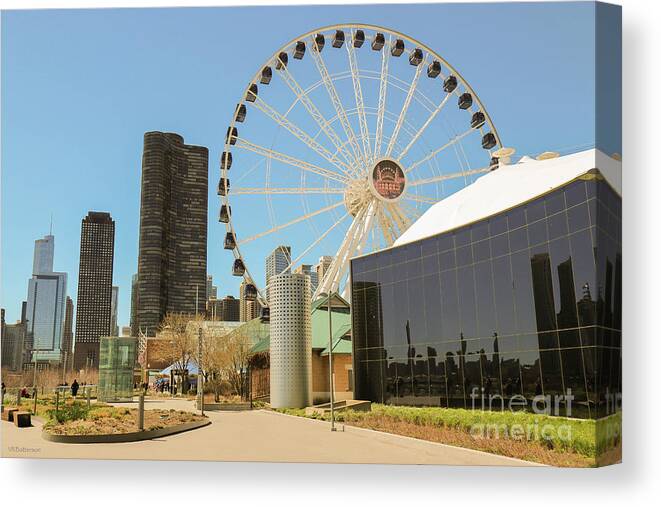 Navy Pier Canvas Print featuring the photograph Navy Pier Chicago by Veronica Batterson