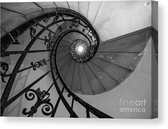 Steps Canvas Print featuring the photograph Neverending Spiral Staircase, Budapest by Birashis Sarkar