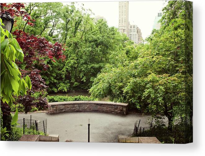 Central Park Canvas Print featuring the photograph New York Central Park South by Magnez2