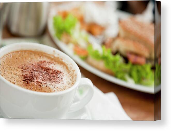 Breakfast Canvas Print featuring the photograph Nice Cop Of Coffee by Clauselsted