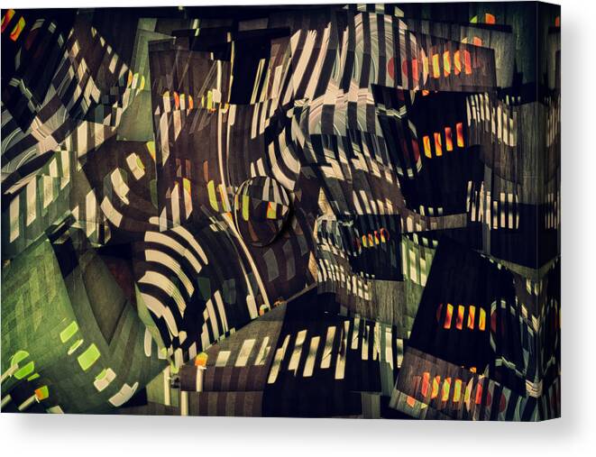 Abstraction Canvas Print featuring the photograph Night City by Brig Barkow