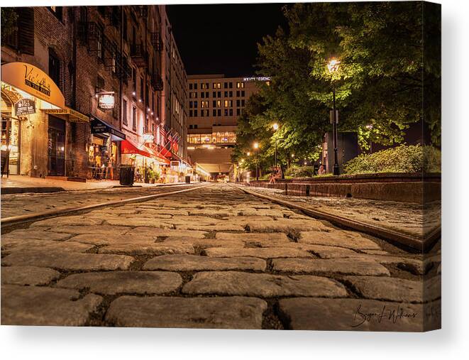 Night Canvas Print featuring the photograph Night on River Street by Bryan Williams