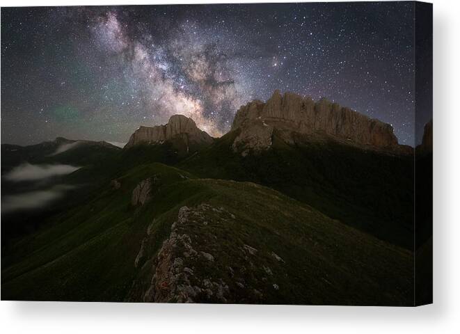 Astronomy Canvas Print featuring the photograph Night Over The Devil's Gate by Vasily Iakovlev