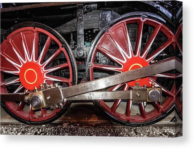 4-6-0 Canvas Print featuring the photograph No 305 Camel Locomotive, Baltimore and Ohio Railroad Museum, Baltimore, Maryland by Mark Summerfield