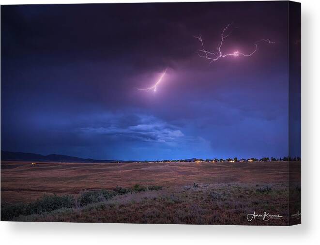 Lightning Canvas Print featuring the photograph No Contact by Aaron Burrows