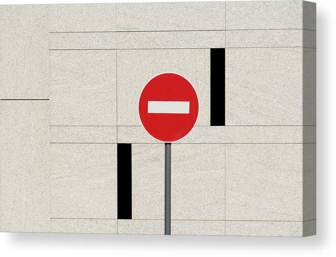Urban Canvas Print featuring the photograph No Entry by Stuart Allen