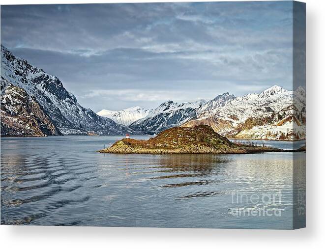 Norway Canvas Print featuring the photograph Norwegian Mountain Landscape Lofoten by Martyn Arnold