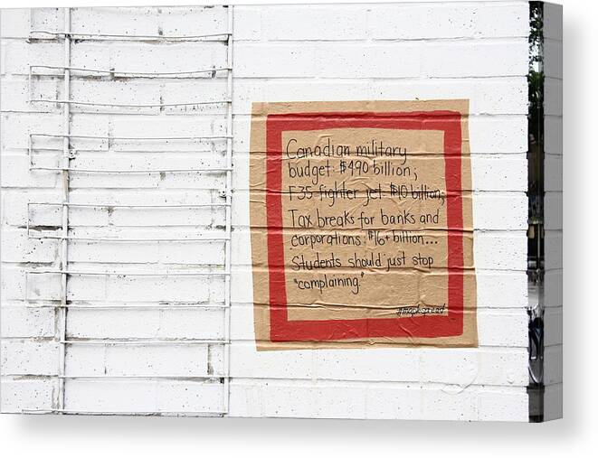 Urban Canvas Print featuring the photograph Not A Manifesto by Kreddible Trout