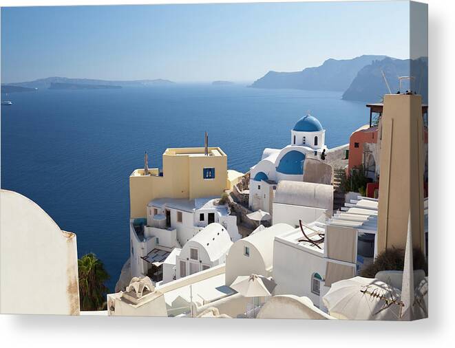 Greek Culture Canvas Print featuring the photograph O&237a, Santorini by Michaelutech