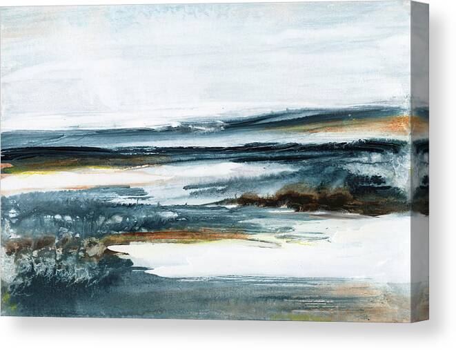 Landscapes & Seascapes Canvas Print featuring the painting Ocean Blues II by Lila Bramma