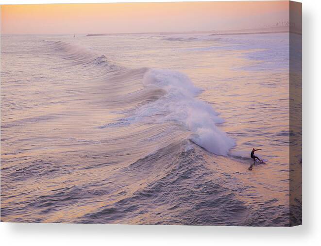 Surfer Canvas Print featuring the photograph Oceanside California Big Wave Surfing 621 by Catherine Walters