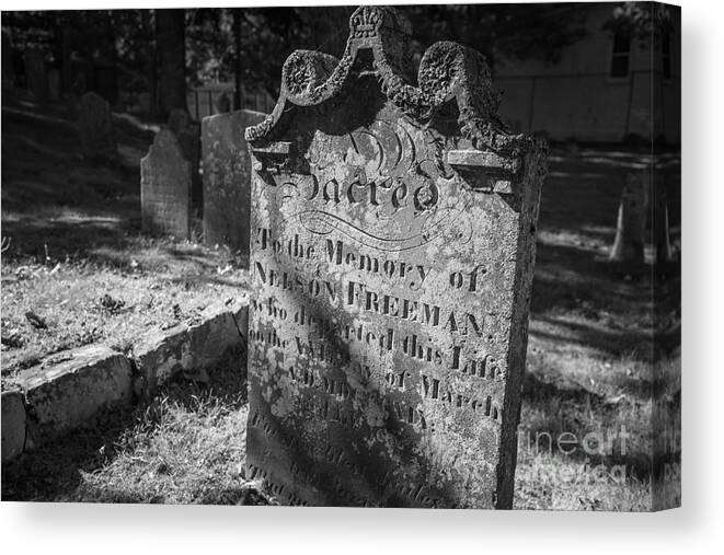 Tombstones Canvas Print featuring the photograph Old Burial Ground by Eva Lechner
