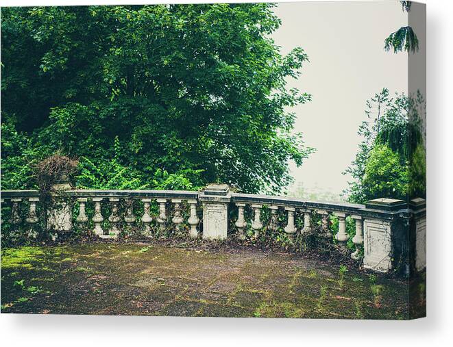 Montreux Canvas Print featuring the photograph Old Railing, Montreux, Vaud, Switzerland by Nestor Rodan