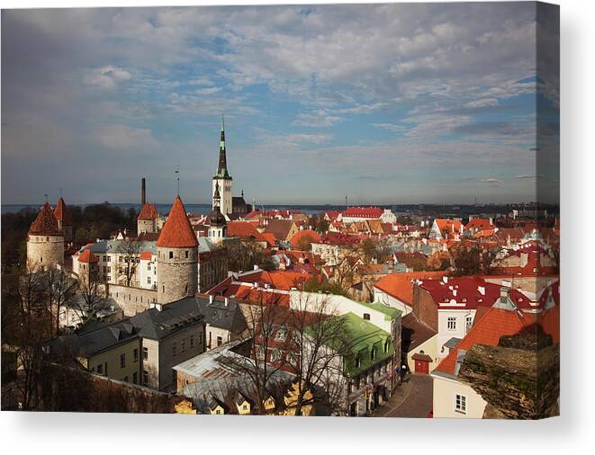 Old Town Canvas Print featuring the photograph Old Town From Troompea by Walter Bibikow