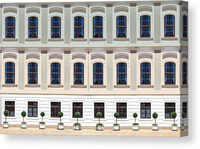 Urban Canvas Print featuring the photograph Old Window Facade by Miro Susta