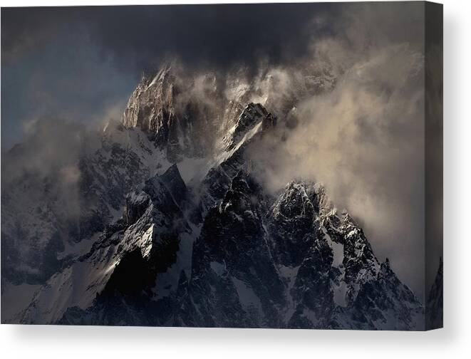 Mountain Canvas Print featuring the photograph On The Eagle's Wings by Claudio Moretti