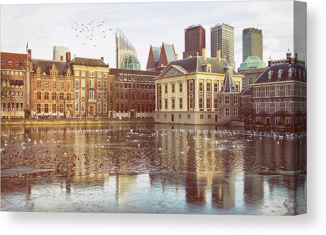 Binnenhof Canvas Print featuring the photograph One Day In Den Haag by Iryna Goodall