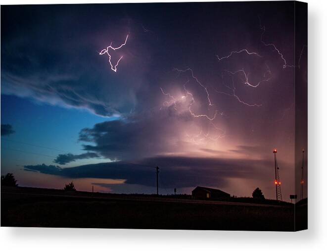 Nebraskasc Canvas Print featuring the photograph One Last Storm Chase of 2019 036 by Dale Kaminski