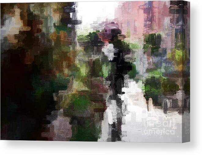 Abstract Canvas Print featuring the digital art One Shadow by Eddy Mann