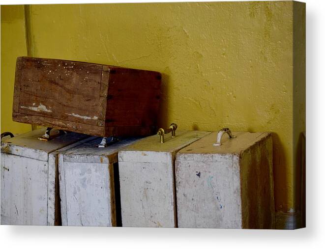 Orphen Drawers Canvas Print featuring the photograph Orphen Drawers by Debra Grace Addison