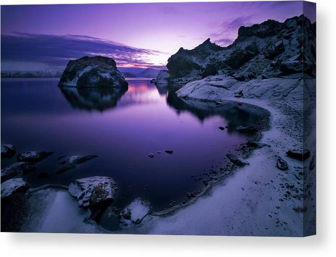 Iceland Canvas Print featuring the photograph Ortus Solis by Bragi Ingibergsson -