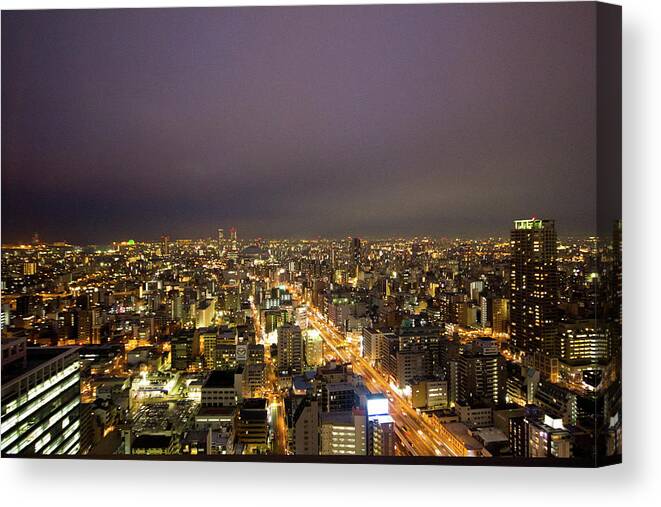 Scenics Canvas Print featuring the photograph Osaka Skyline by Alex Barlow