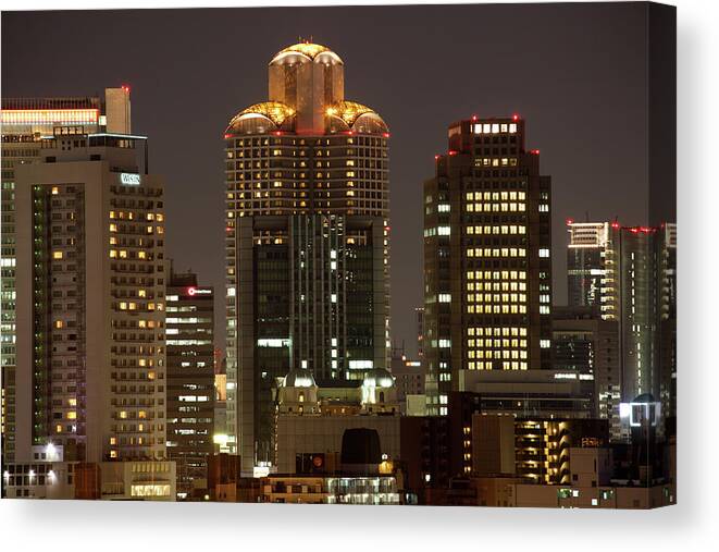 Tranquility Canvas Print featuring the photograph Osaka Skyscrapers by Alexey Kopytko