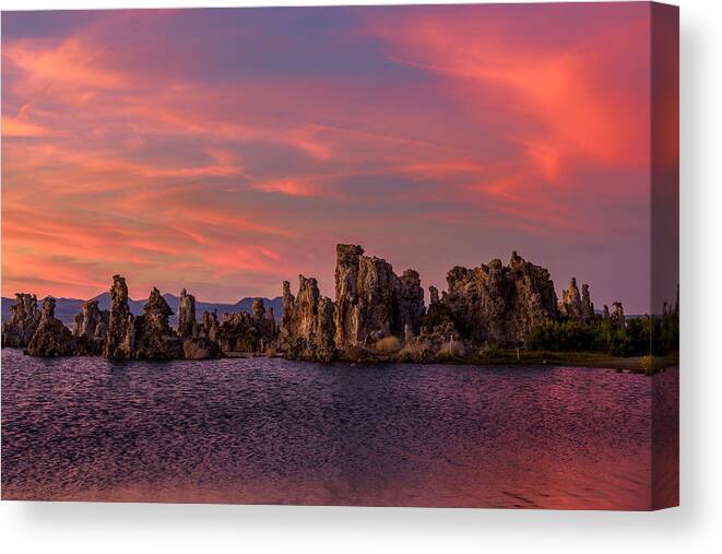 Sunset Canvas Print featuring the photograph Otherwordly Sunset At Mono Lake by Andrew Suryono