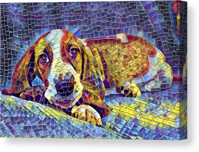 Otis Canvas Print featuring the digital art Otis The Potus Basset Hound Dog Art by Don Northup
