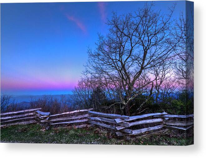 Appalachia Canvas Print featuring the photograph Overlook at Wayah Bald by Debra and Dave Vanderlaan