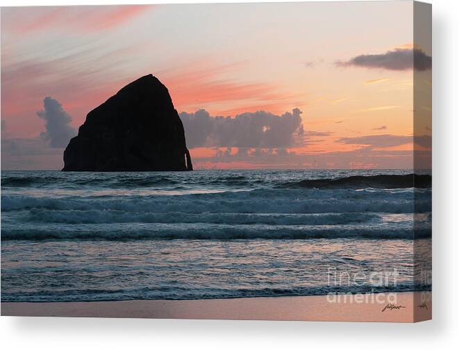 Pacific City Canvas Print featuring the photograph Pacific City Oregon Sunset by Bon and Jim Fillpot