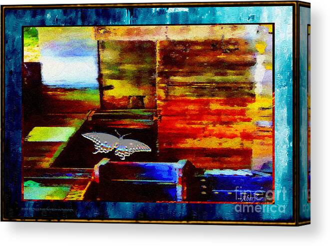 Aquamarine Canvas Print featuring the mixed media Painted Shadows of a Different Love and Time by Aberjhani